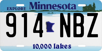 MN license plate 914NBZ
