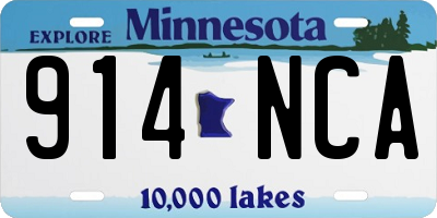 MN license plate 914NCA