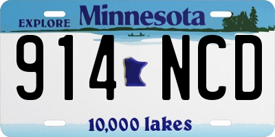 MN license plate 914NCD