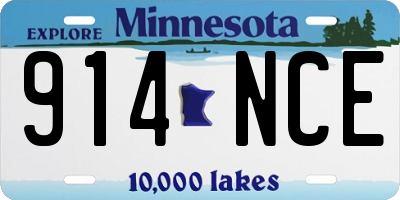 MN license plate 914NCE