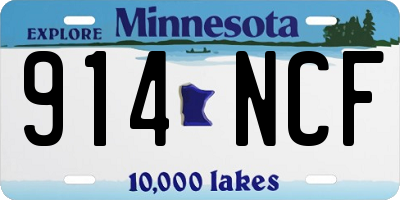 MN license plate 914NCF