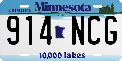 MN license plate 914NCG