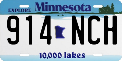 MN license plate 914NCH