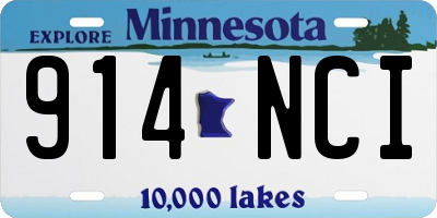 MN license plate 914NCI