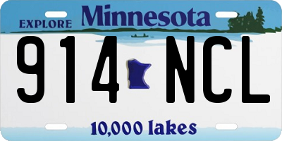 MN license plate 914NCL