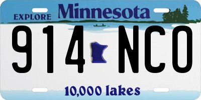 MN license plate 914NCO