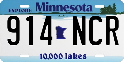 MN license plate 914NCR