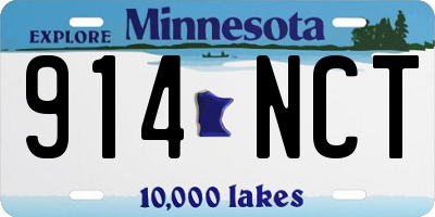 MN license plate 914NCT