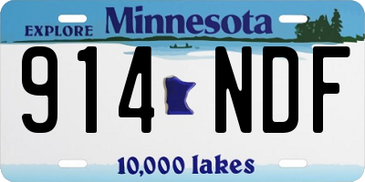 MN license plate 914NDF