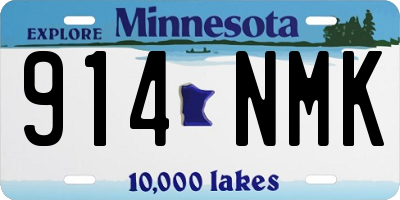 MN license plate 914NMK