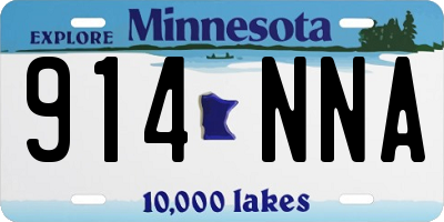 MN license plate 914NNA