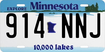 MN license plate 914NNJ