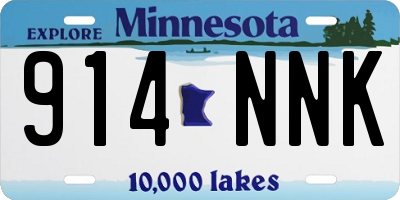 MN license plate 914NNK