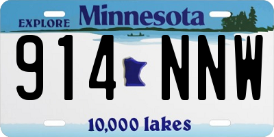 MN license plate 914NNW