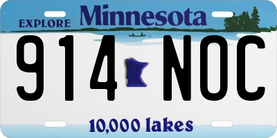 MN license plate 914NOC