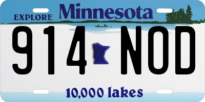 MN license plate 914NOD