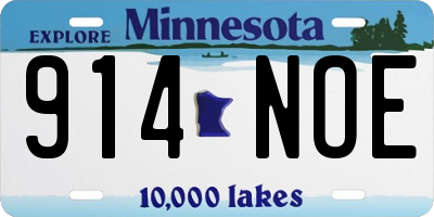 MN license plate 914NOE