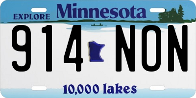 MN license plate 914NON