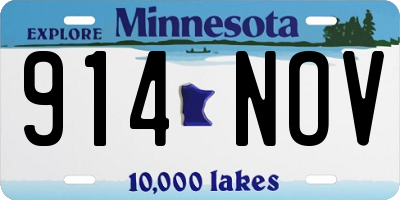 MN license plate 914NOV