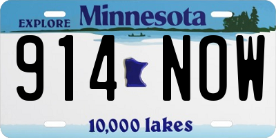 MN license plate 914NOW