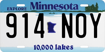 MN license plate 914NOY