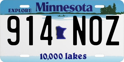 MN license plate 914NOZ