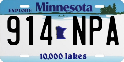 MN license plate 914NPA