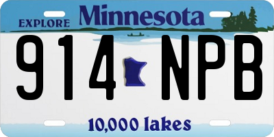 MN license plate 914NPB