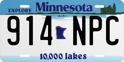 MN license plate 914NPC