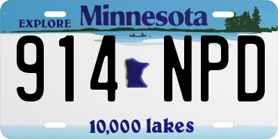 MN license plate 914NPD