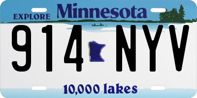 MN license plate 914NYV