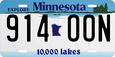 MN license plate 914OON