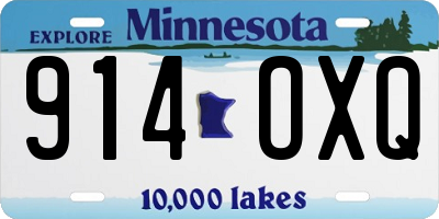 MN license plate 914OXQ