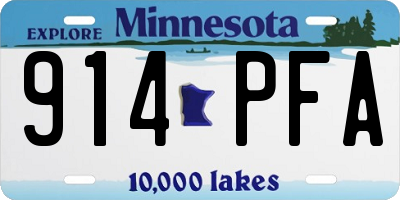 MN license plate 914PFA