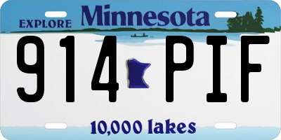 MN license plate 914PIF