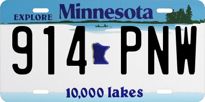 MN license plate 914PNW