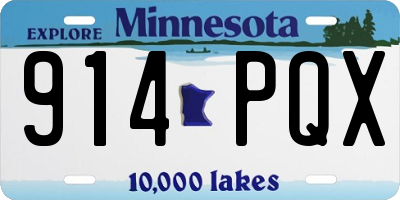MN license plate 914PQX