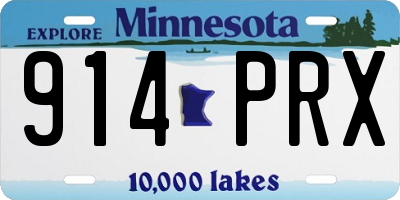 MN license plate 914PRX