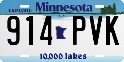 MN license plate 914PVK