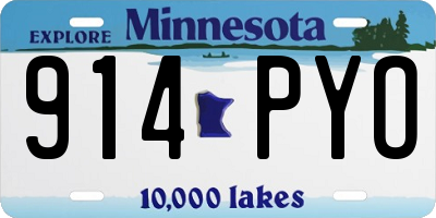 MN license plate 914PYO