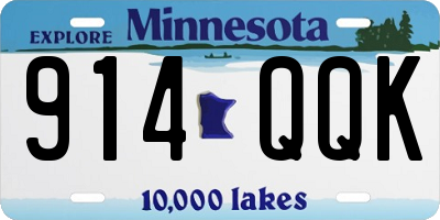 MN license plate 914QQK