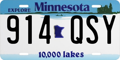 MN license plate 914QSY