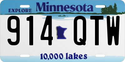 MN license plate 914QTW