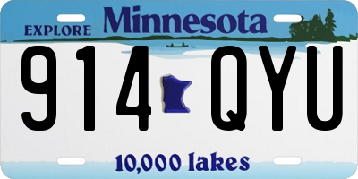 MN license plate 914QYU