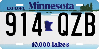 MN license plate 914QZB