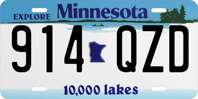 MN license plate 914QZD