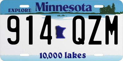 MN license plate 914QZM