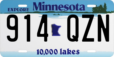 MN license plate 914QZN