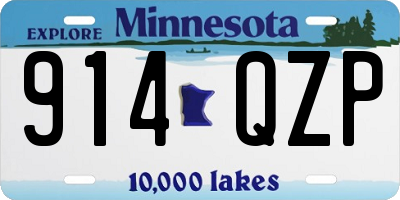 MN license plate 914QZP