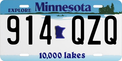 MN license plate 914QZQ